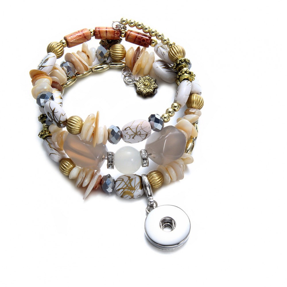 4-piece buckle leather bracelet diy crystal bracelet pendant