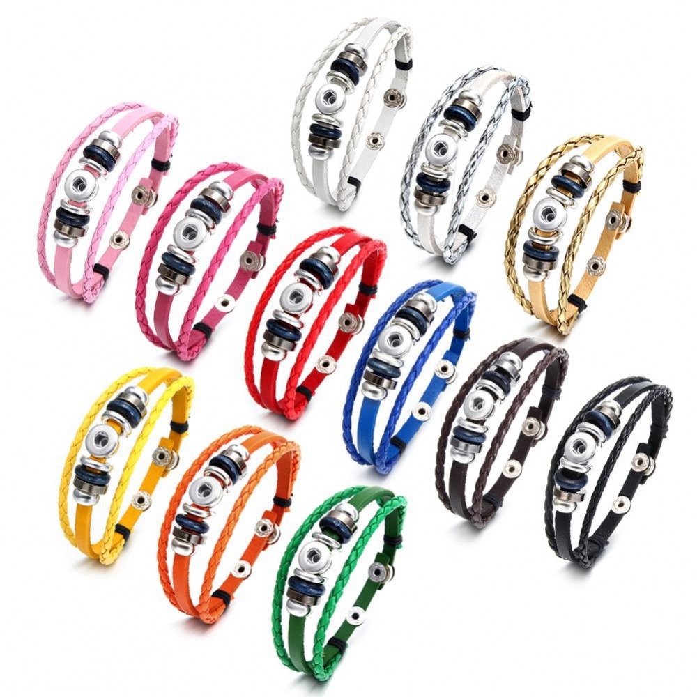 4-piece buckle leather bracelet diy crystal bracelet pendant