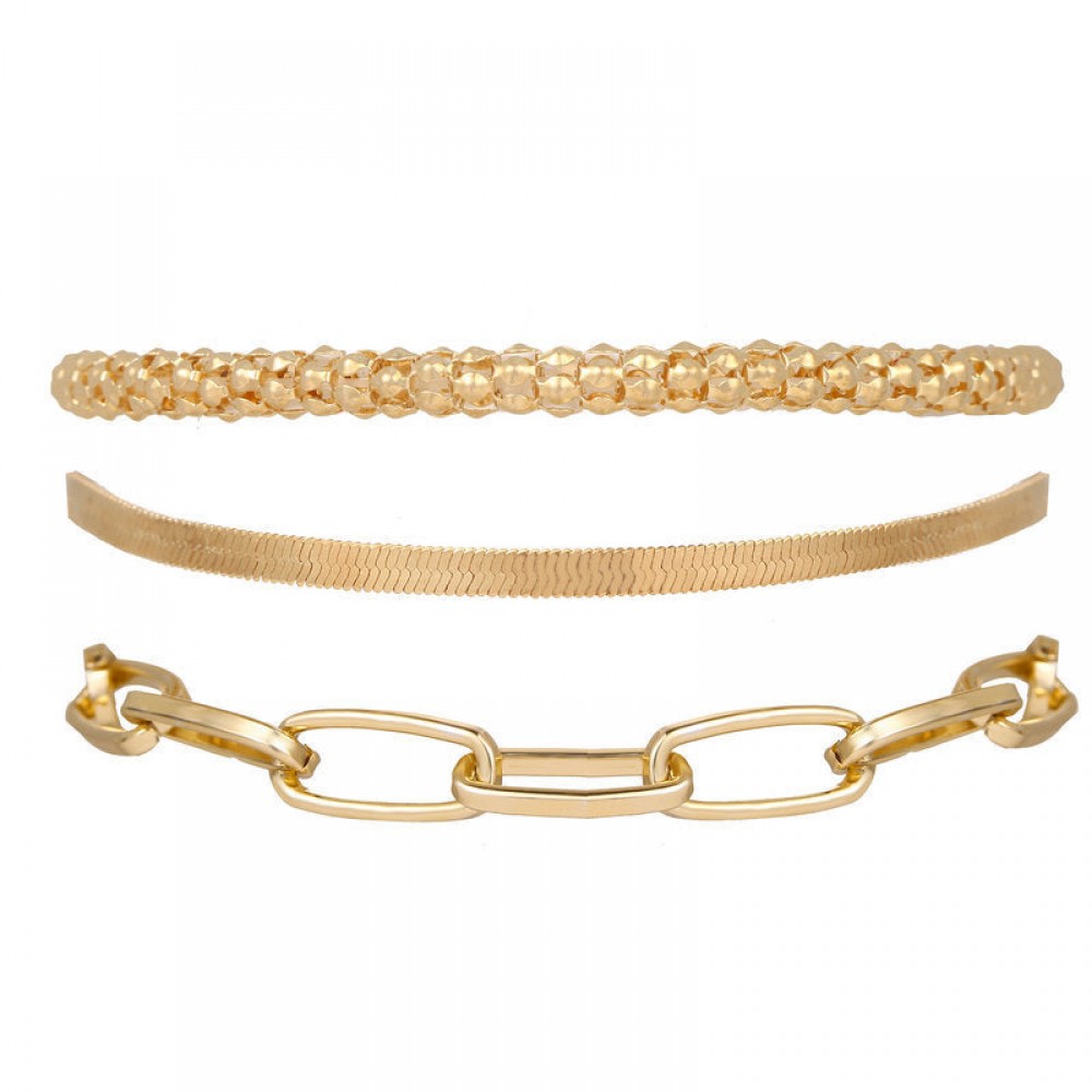 Multi-layer vintage metal bracelet snake bone chain