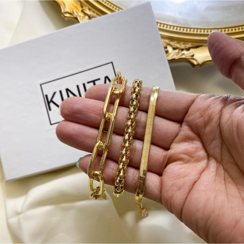 Multi-layer vintage metal bracelet snake bone chain