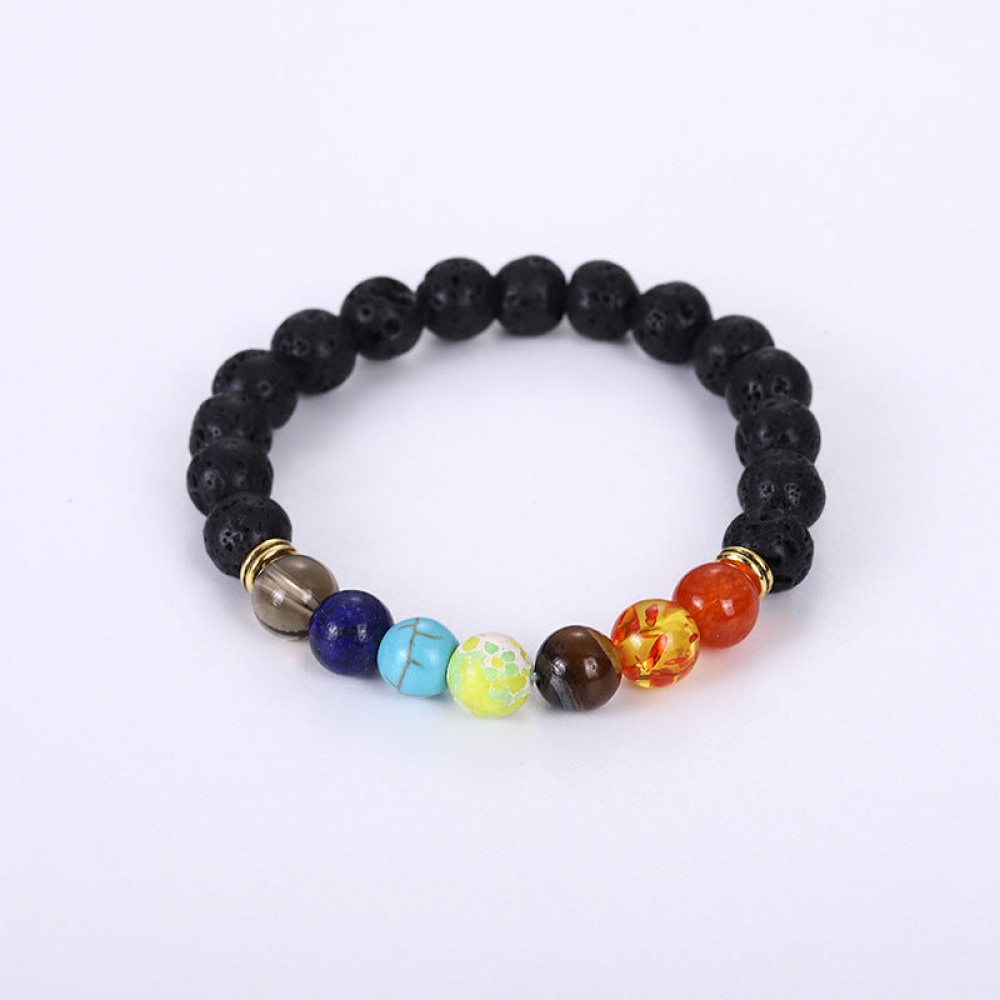 Colorful Volcanic Stone Handmade Beaded Bracelet