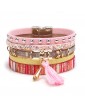 Fashion Multi-layer Tassel Leather Magnetic Buckle Bracelet