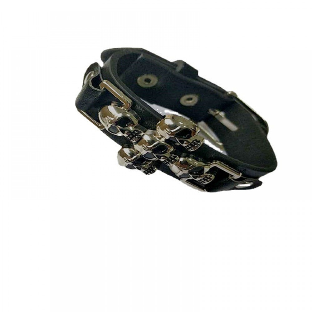 Vintage PU leather punk skull leather bracelet
