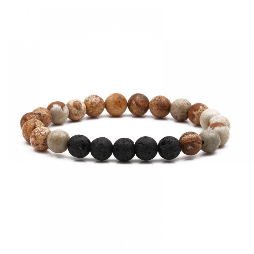 Stretch Volcanic Stone Natural Stone Beaded Bracelet