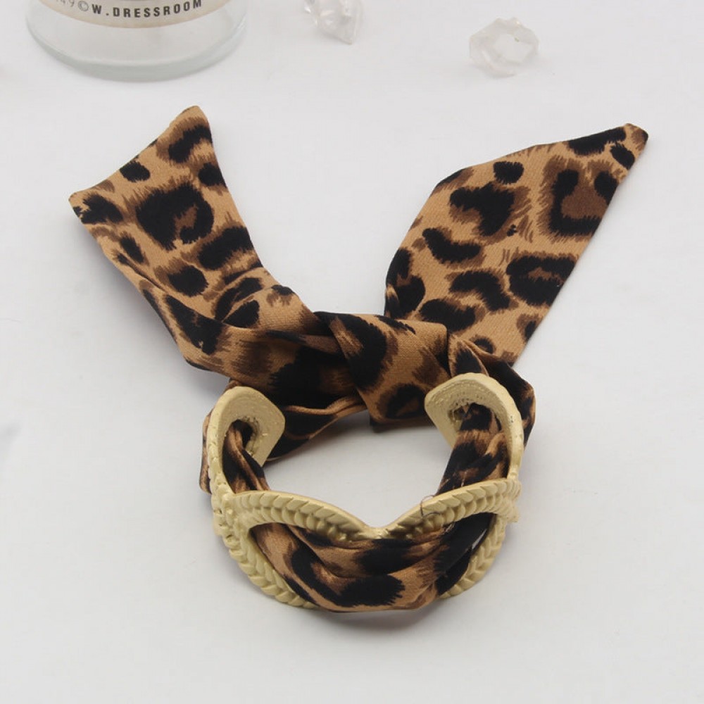 Middle Ancient vintage Golden Leopard Scarf Open Niche High-