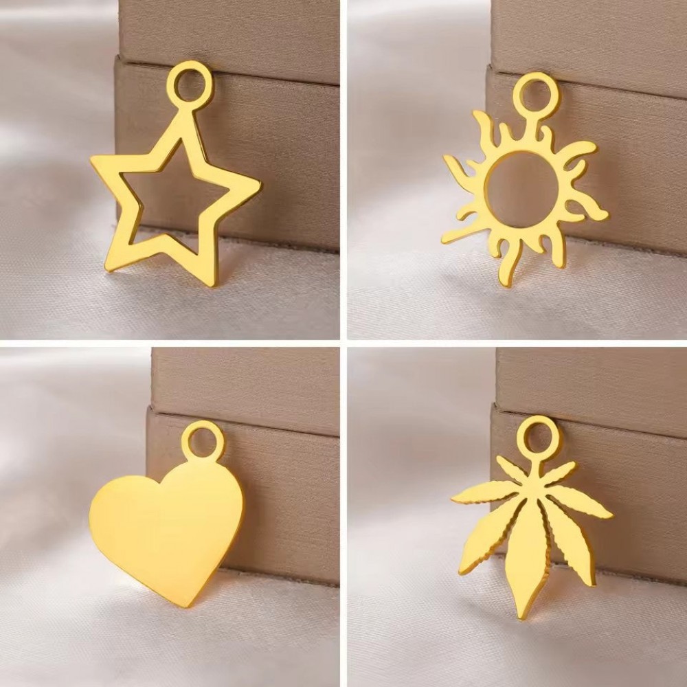 18k gold five-pointed star pendant handmade diy bracelet cha