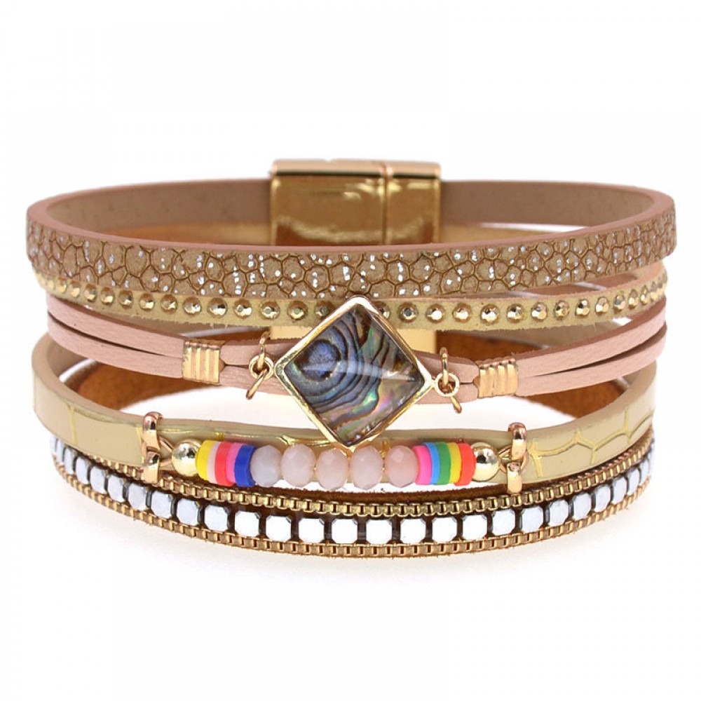 Leather Bracelet Fashionable Zircon Accessories