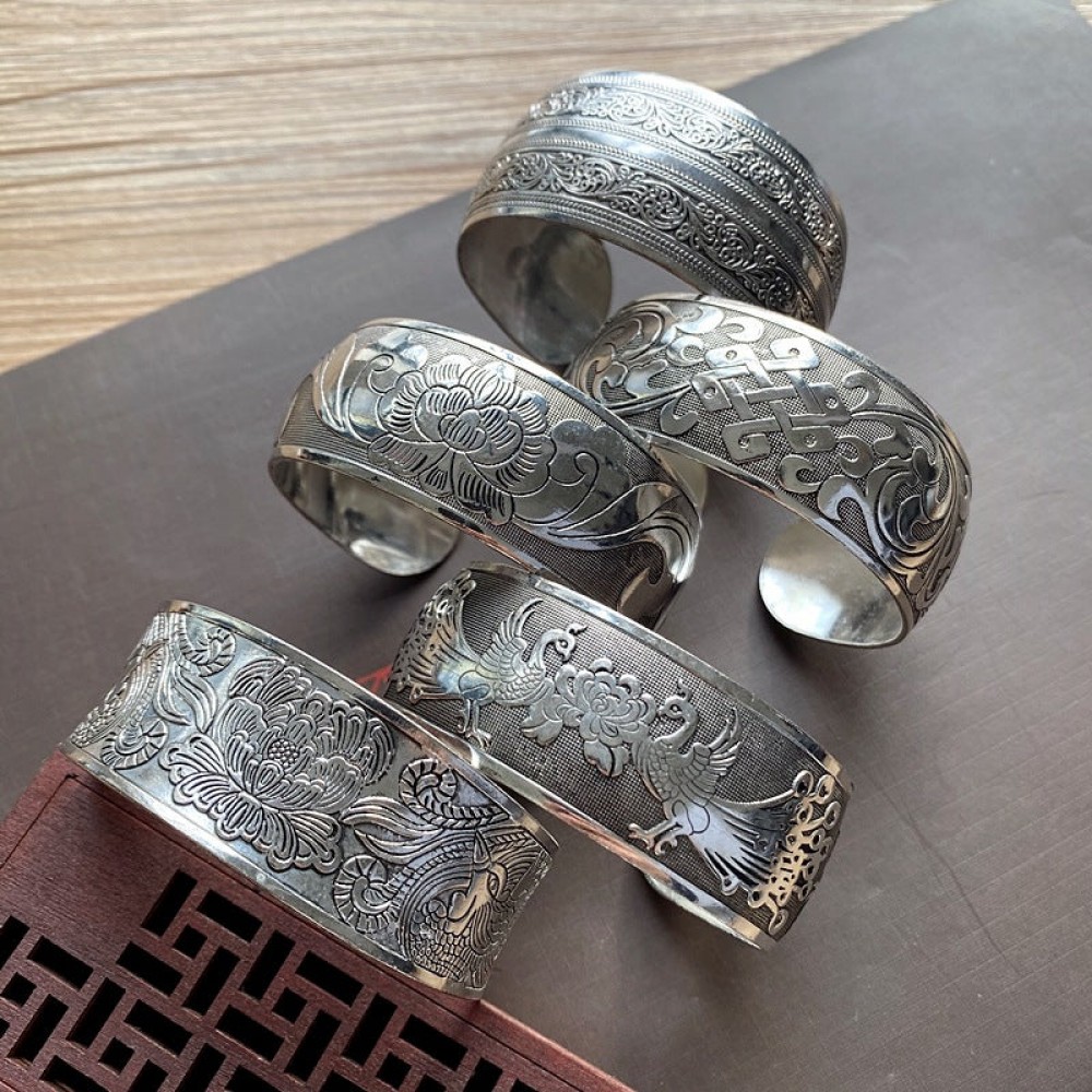 Retro Ethnic Style Silver Bracelet