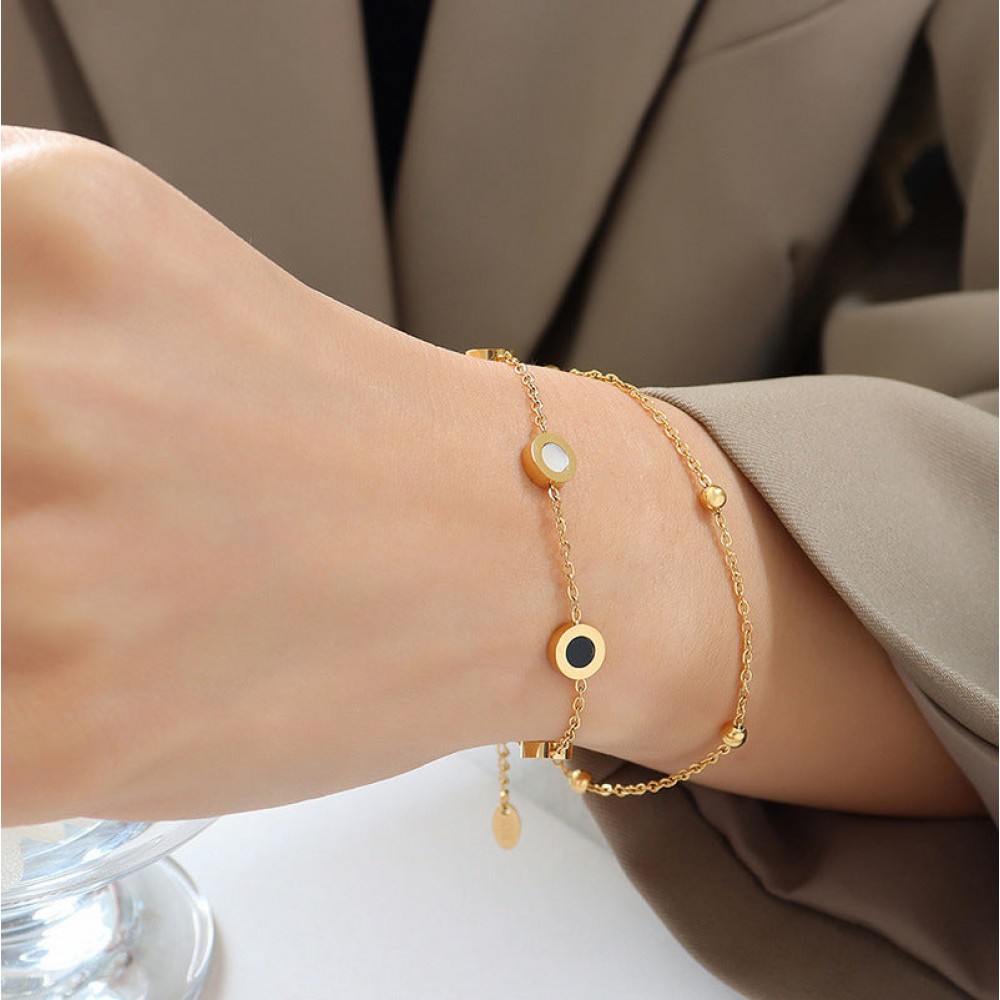 18K gold-plated Rome cold ins style titanium steel bracelet