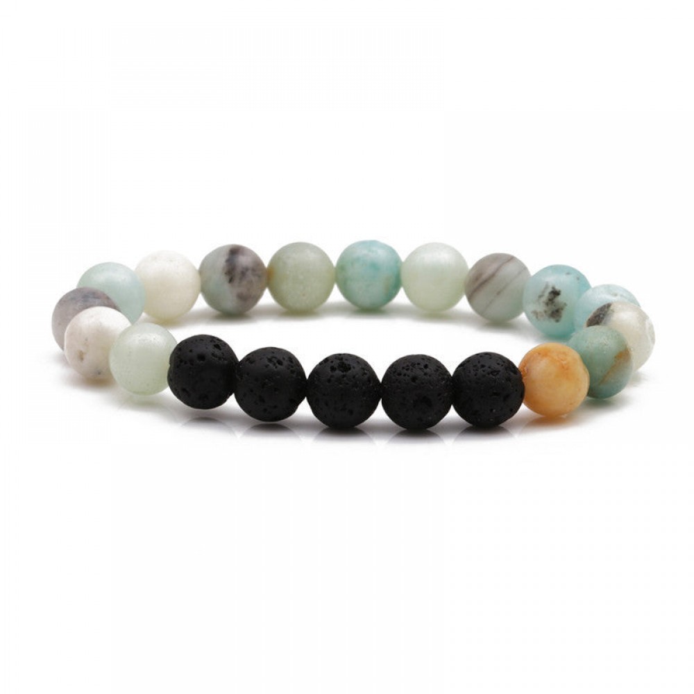 Stretch Volcanic Stone Natural Stone Beaded Bracelet
