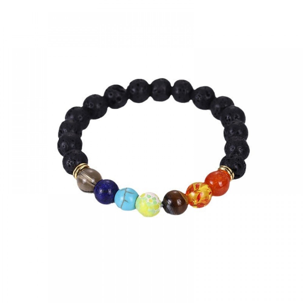 Colorful Volcanic Stone Handmade Beaded Bracelet