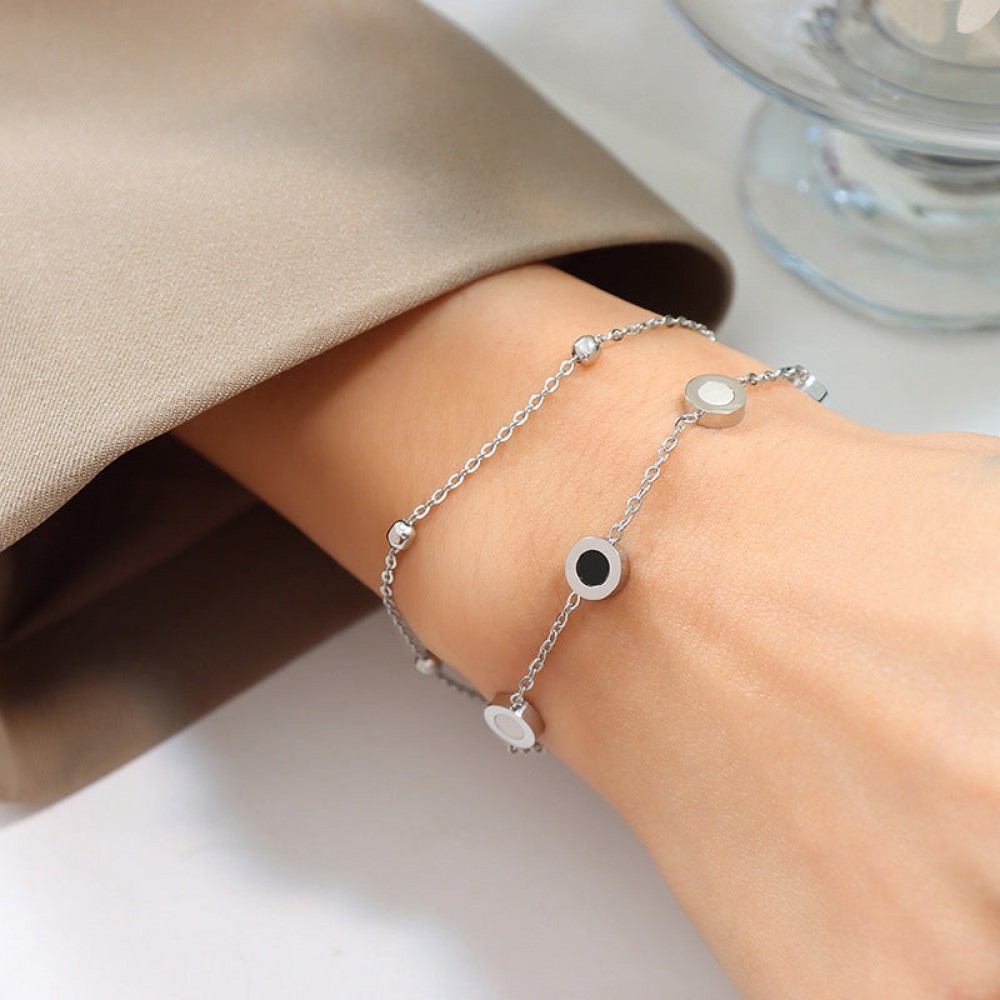 18K gold-plated Rome cold ins style titanium steel bracelet