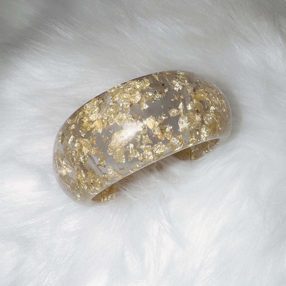 Vintage Acrylic Geometric Irregular Ring Resin Bracelet