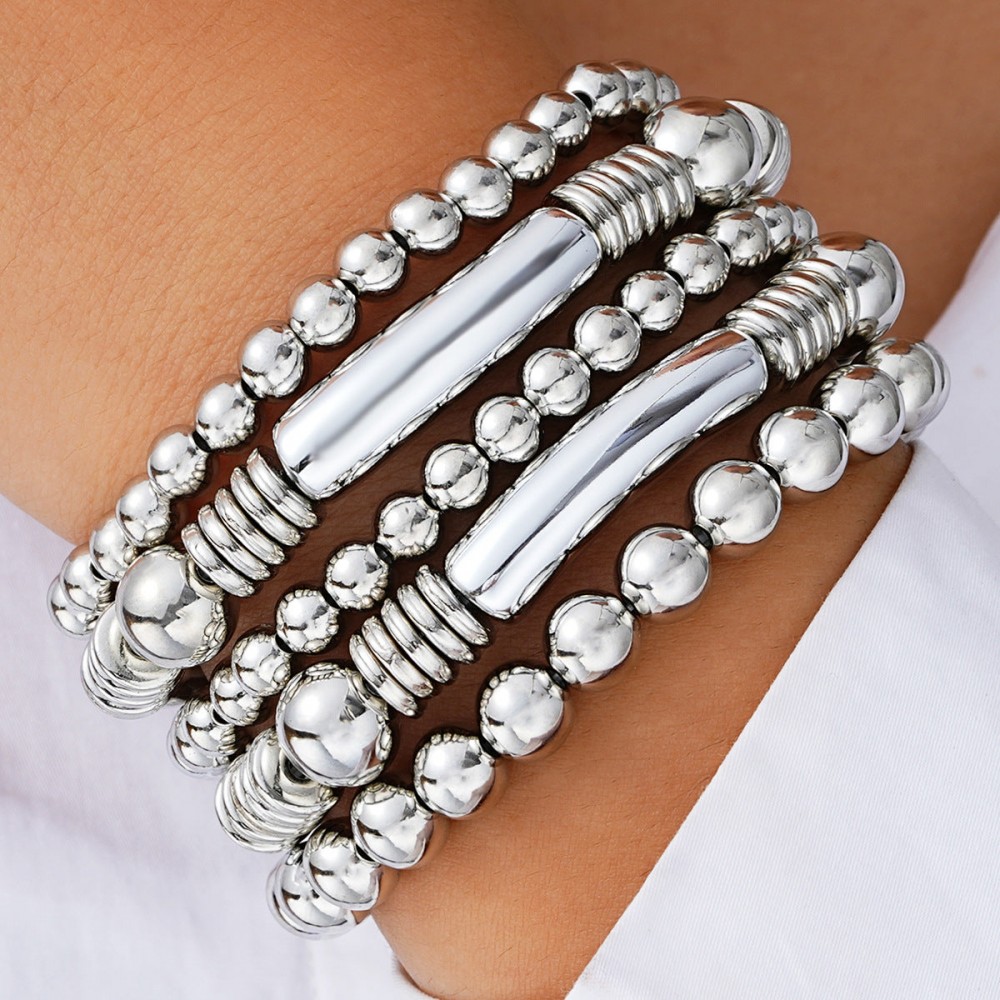 Bead bracelet Bohemian style personality stacking elastic br
