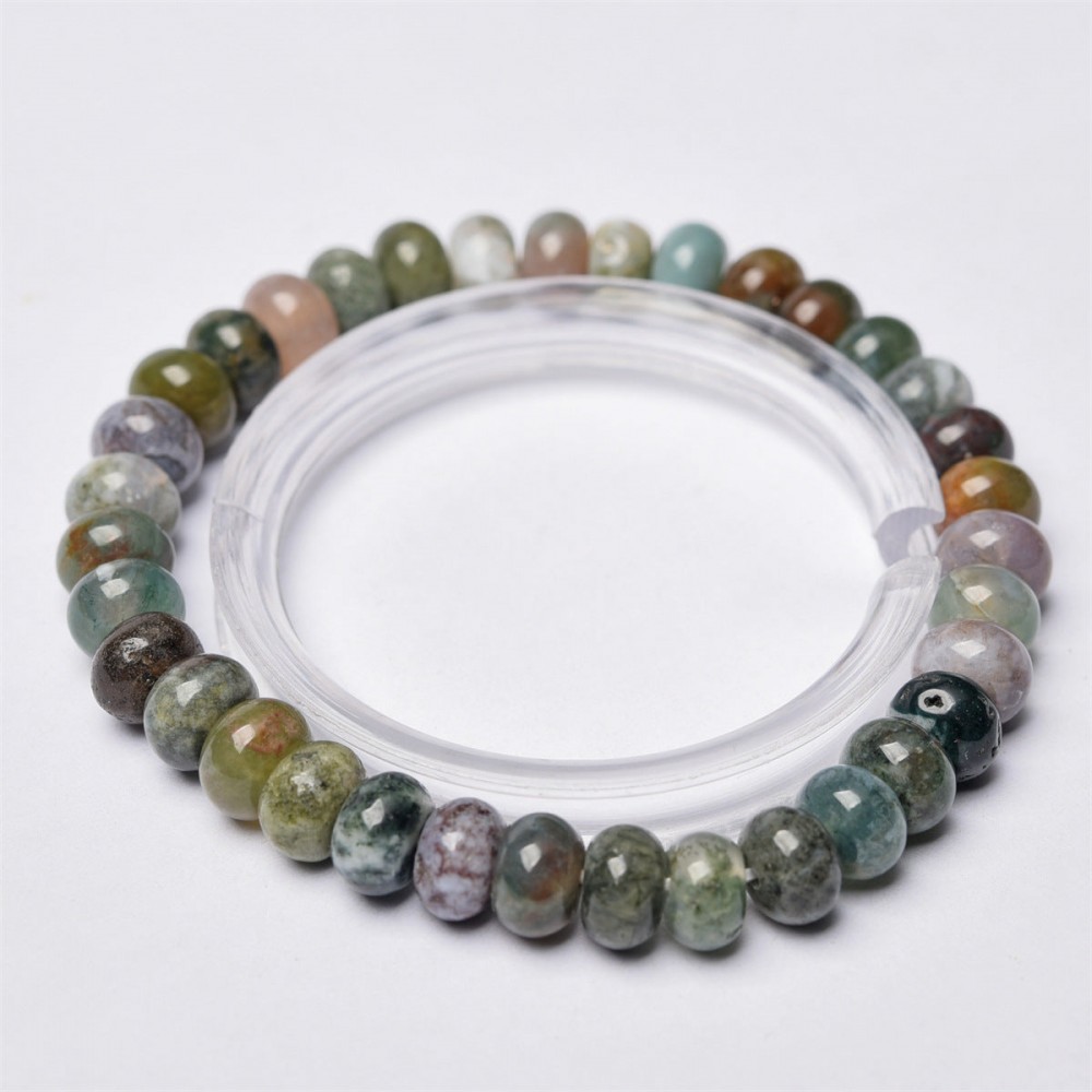 6mm natural stone abacus beads bracelet