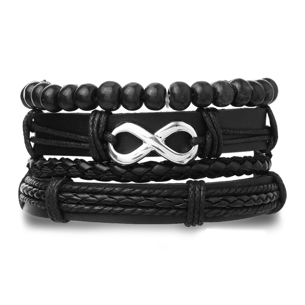 Braided Leather Multi-layer Skull Men's Bracelet