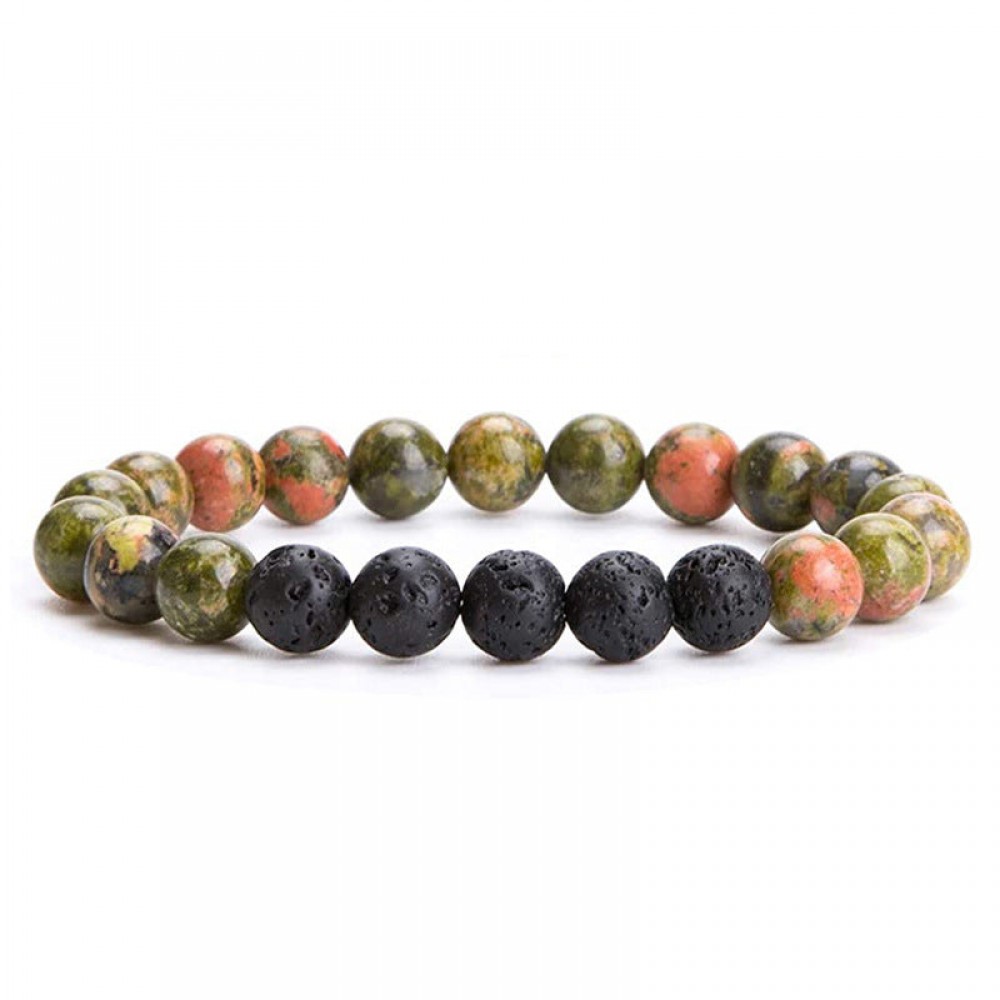 Stretch Volcanic Stone Natural Stone Beaded Bracelet