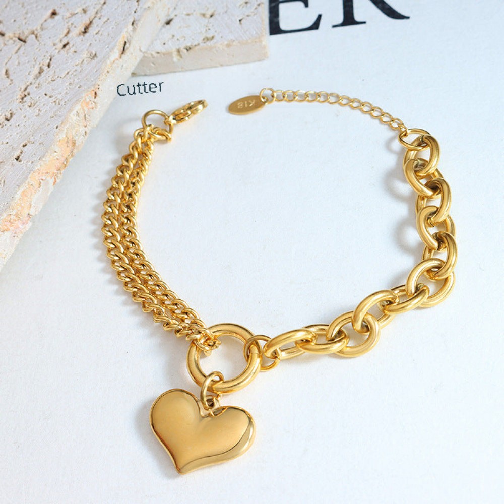 titanium steel 18K gold plated Cuban chain splicin
