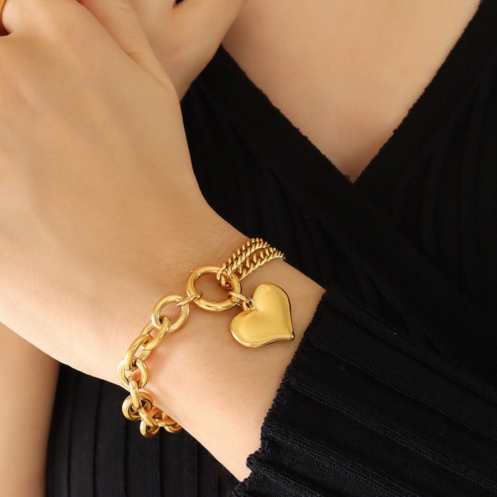 titanium steel 18K gold plated Cuban chain splicin