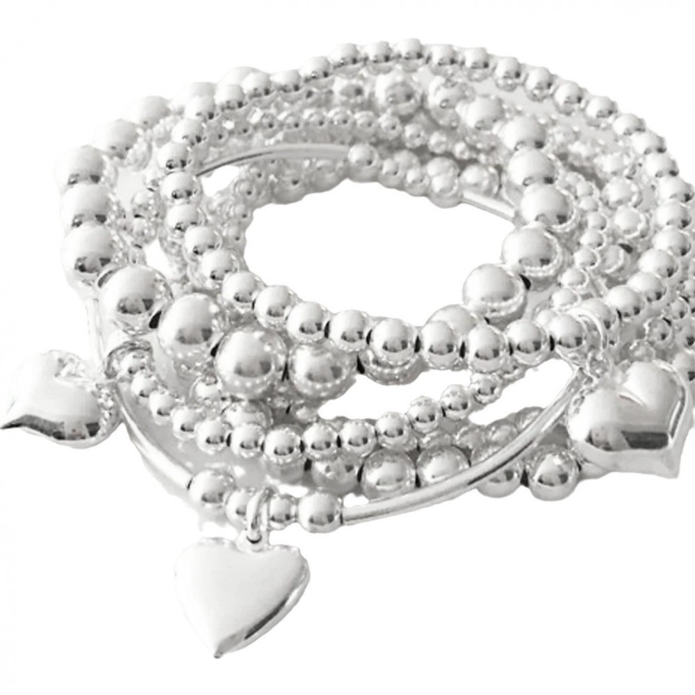 Heart Pendant Beaded Bracelet