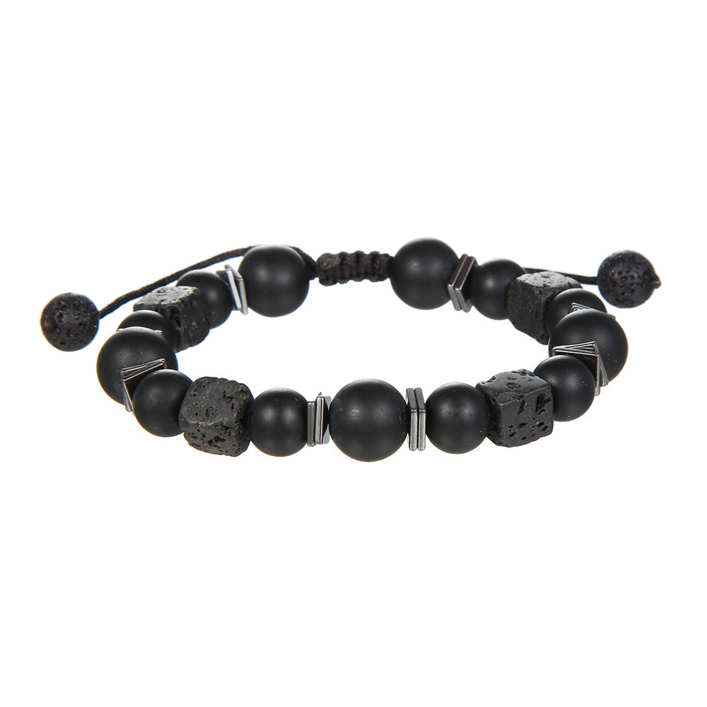 Lava Cubes Volcanic Stone Woven Bracelet