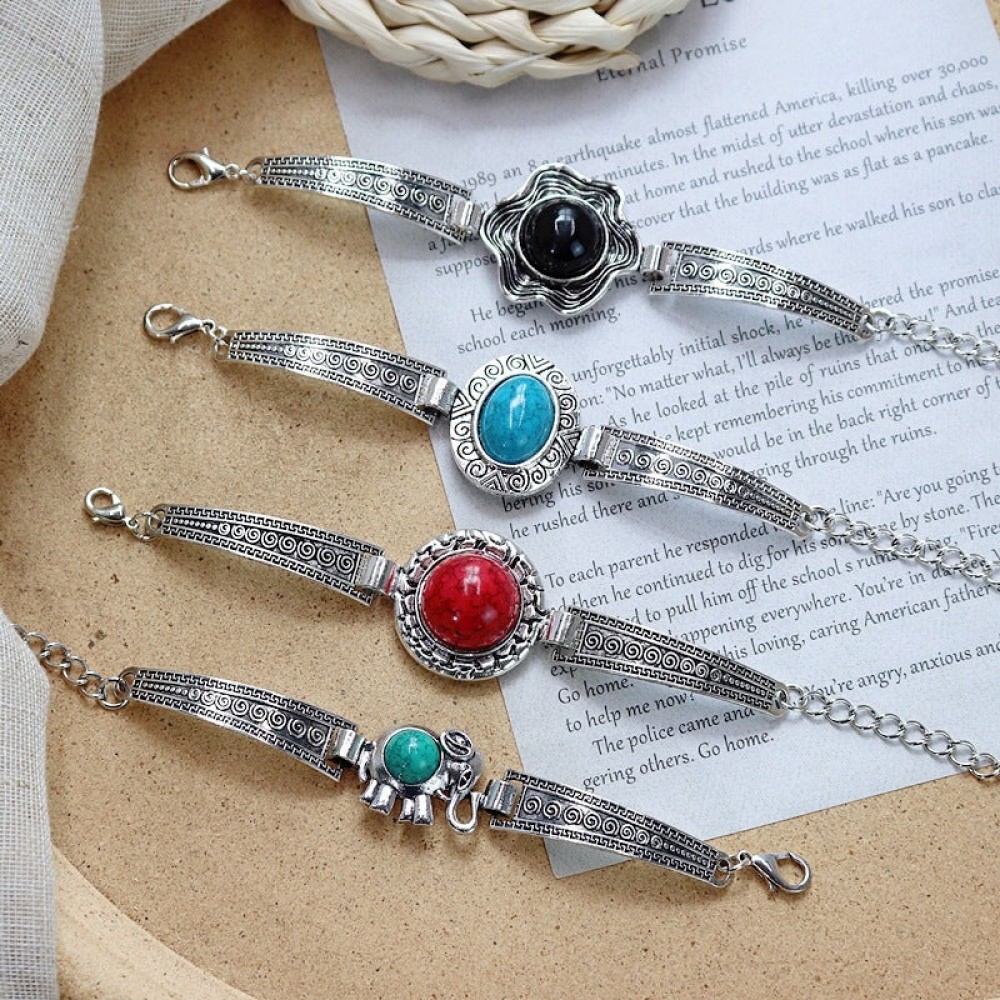 Colored Stone All-match Simple Bracelet
