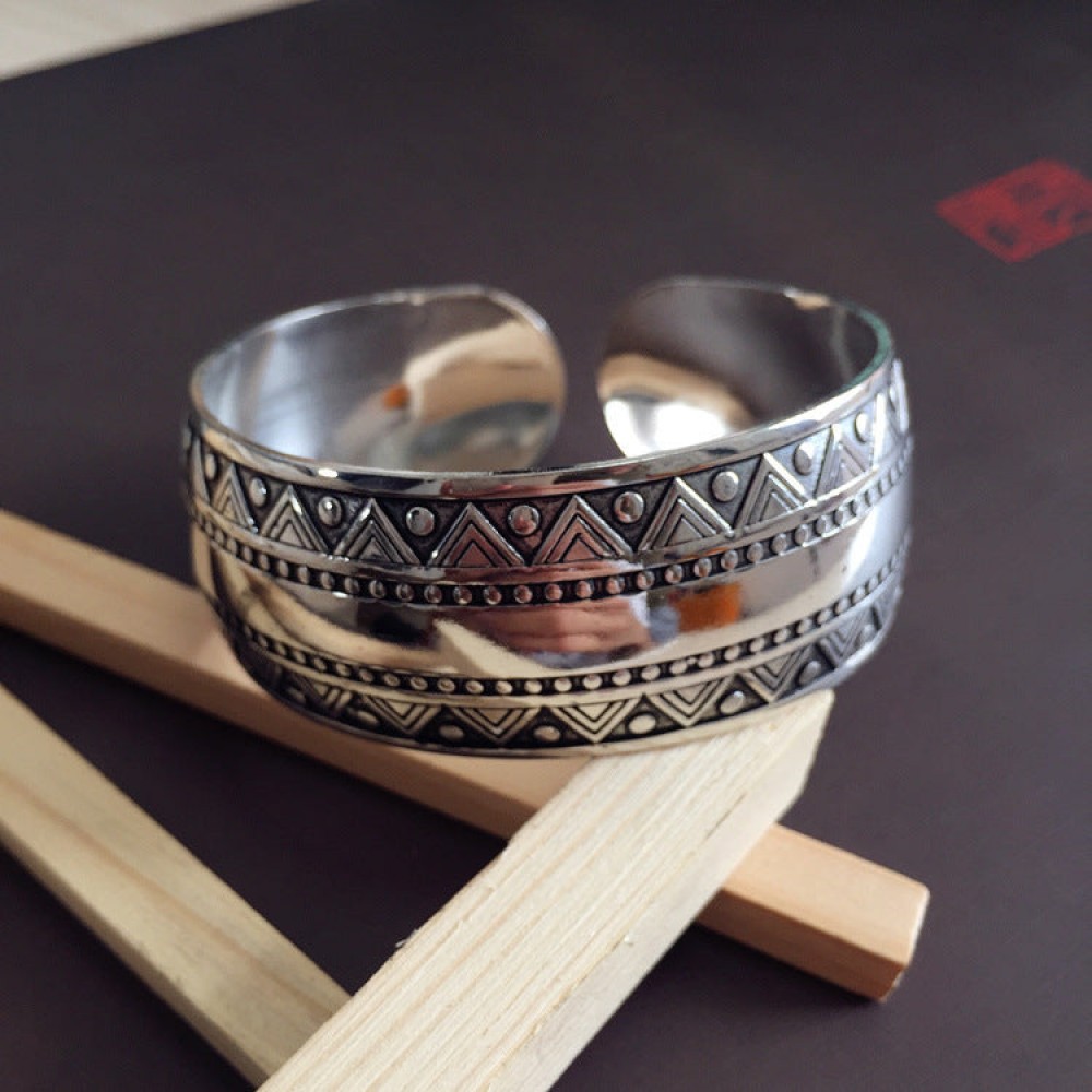 Retro Ethnic Style Silver Bracelet