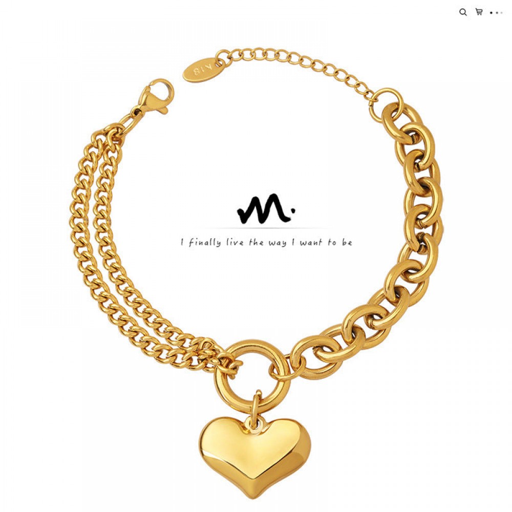 titanium steel 18K gold plated Cuban chain splicin