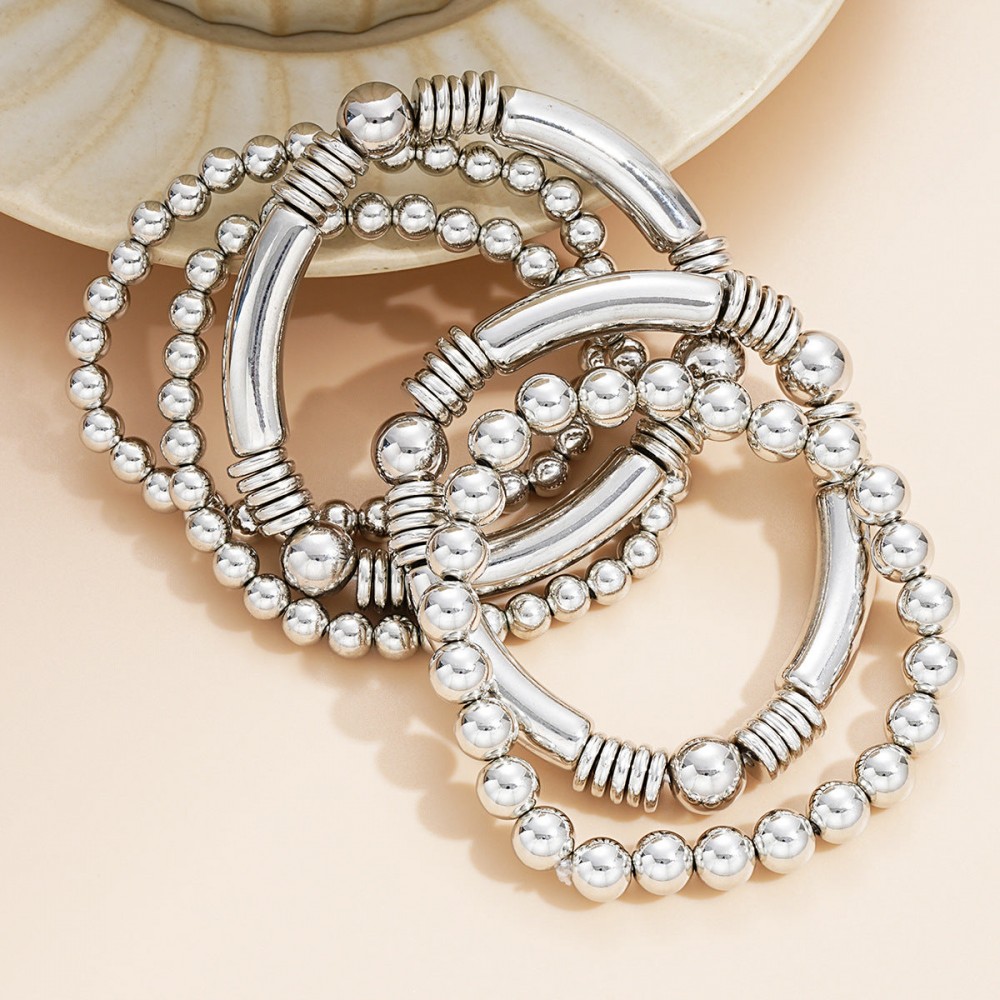 Bead bracelet Bohemian style personality stacking elastic br