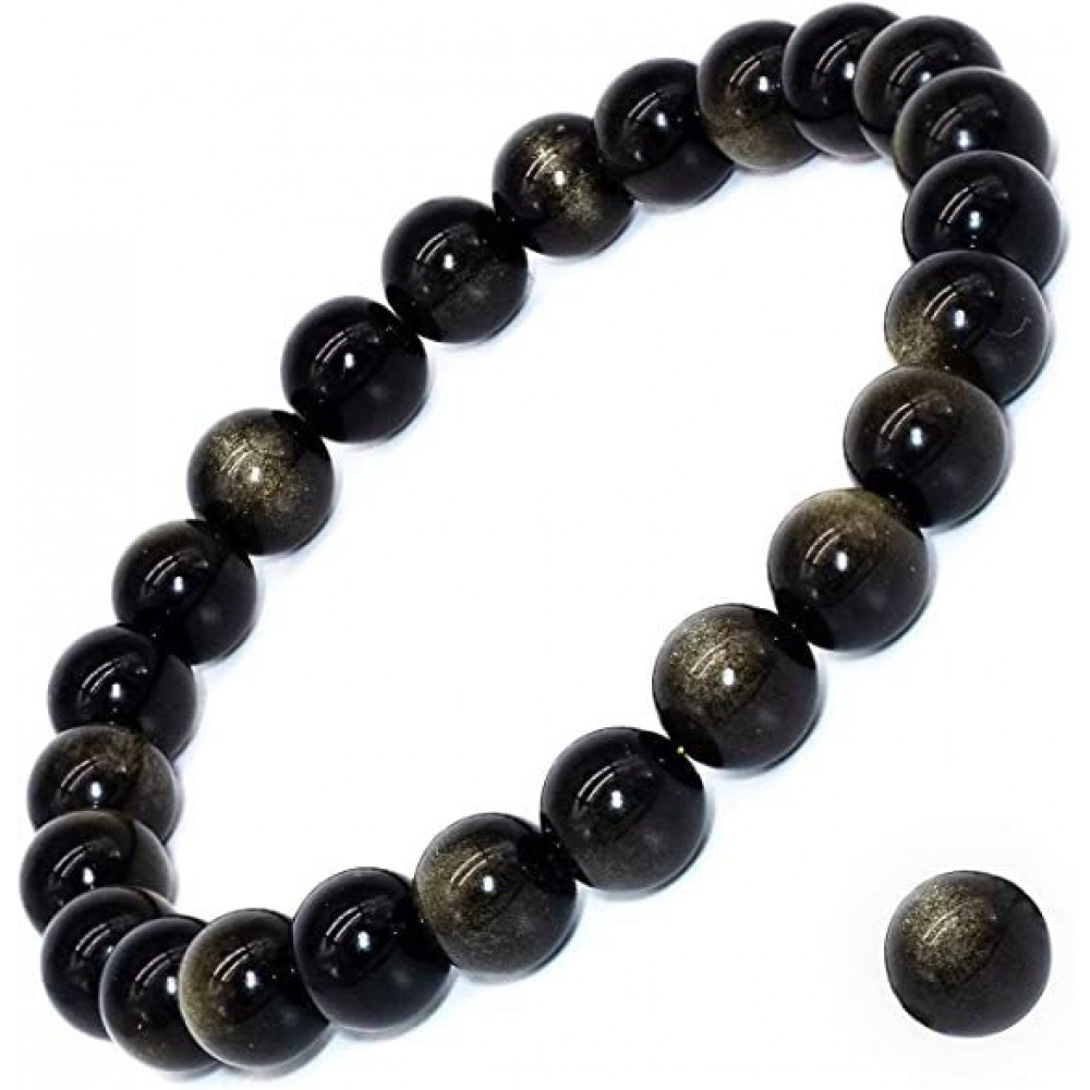 8mm Natural Gemstone Tiger Eye Stone Turquoise Handmade Beaded Elastic Cord Bracelet