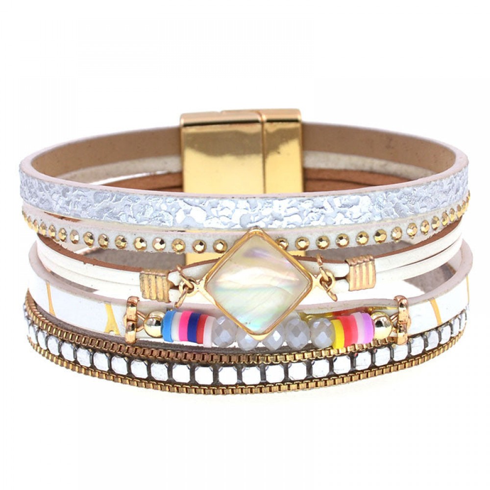 Leather Bracelet Fashionable Zircon Accessories