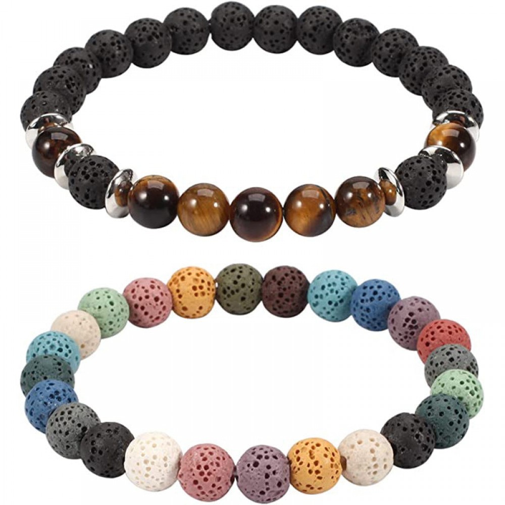 Black Gallstone Color Frosted Bracelet OLY-BT-LongR037