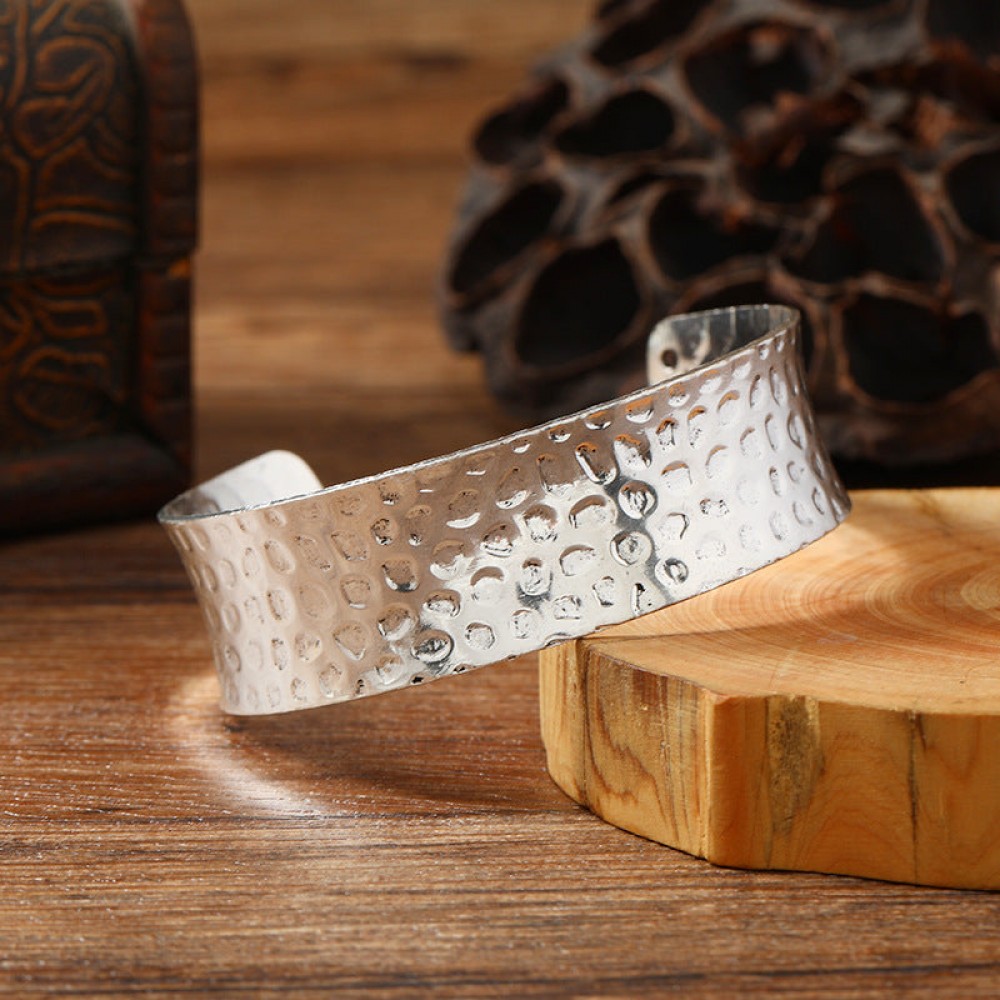 Retro metal wide open personality ethnic style silver exotic