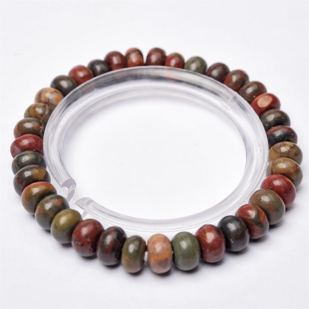 6mm natural stone abacus beads bracelet