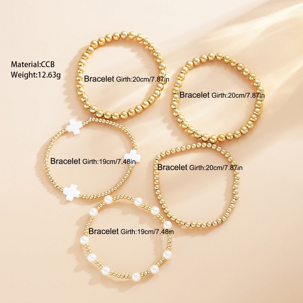 Cross beaded bracelet 5-piece set niche design temperament s