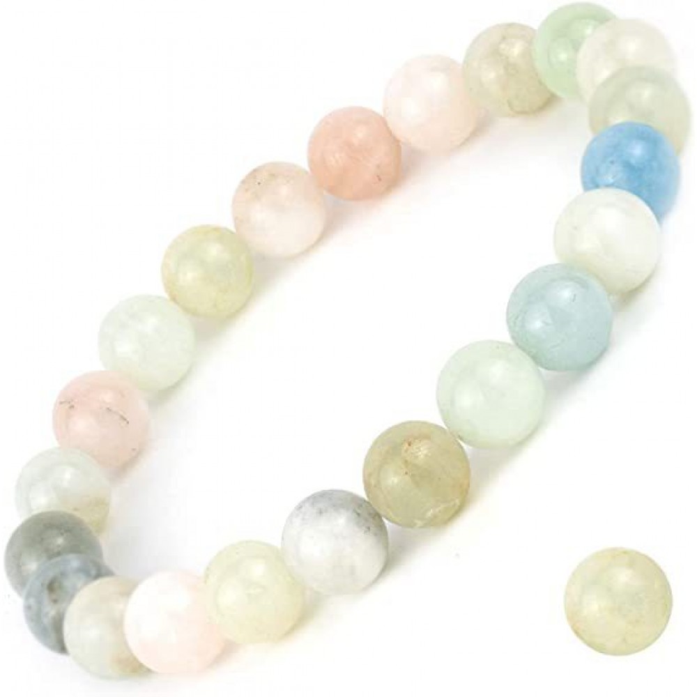 8mm Natural Gemstone Tiger Eye Stone Turquoise Handmade Beaded Elastic Cord Bracelet