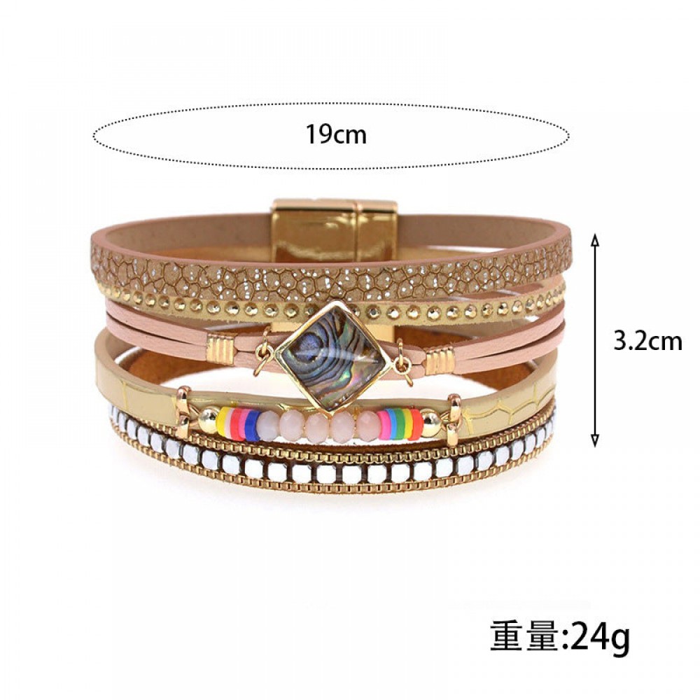 Leather Bracelet Fashionable Zircon Accessories