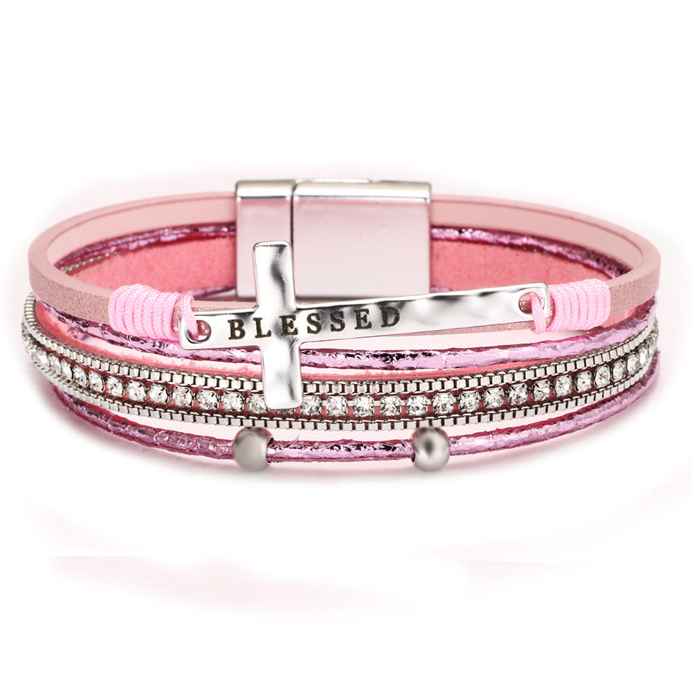 Bohemian Cross Micro Diamond Magnetic Bracelet