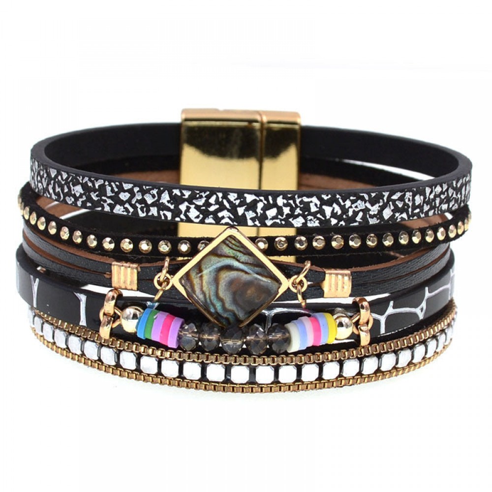 Leather Bracelet Fashionable Zircon Accessories