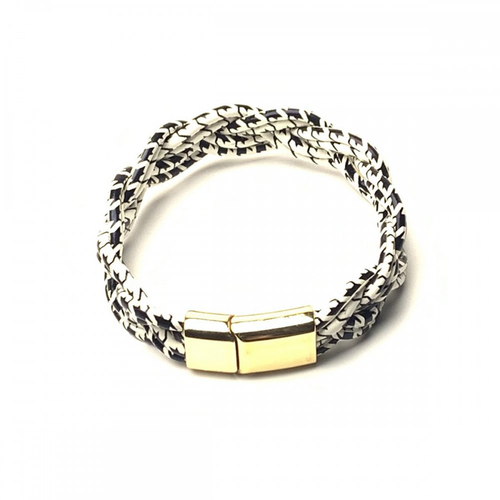 6-strand braided bracelet silicone tube leopard leather brac