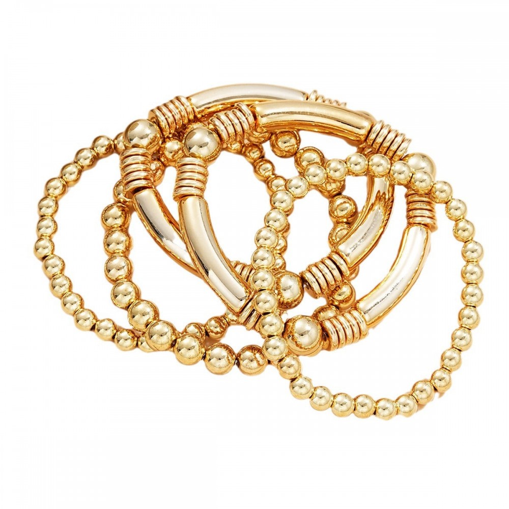 Bead bracelet Bohemian style personality stacking elastic br