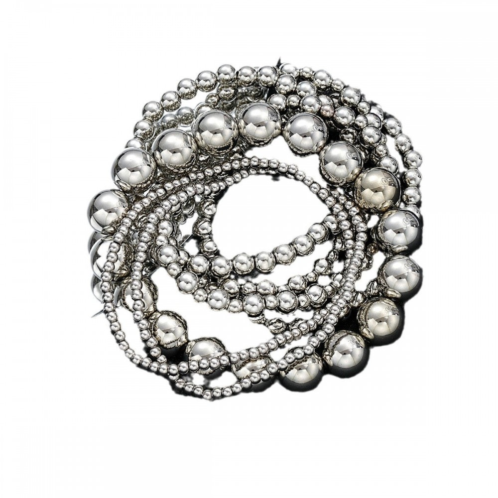 Round bead bracelet 7-piece set Simple multi-layer stacking 