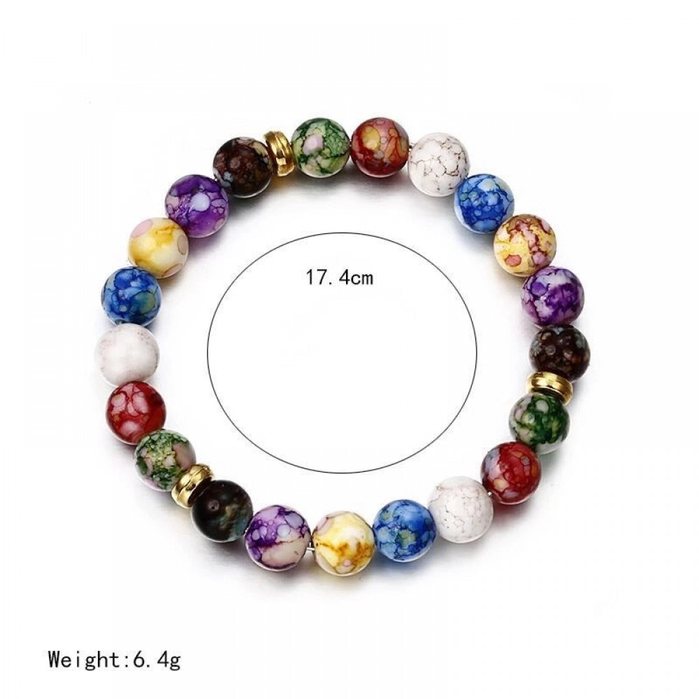 Colorful Yoga Balance Energy Beads Volcanic Stone Bracelet