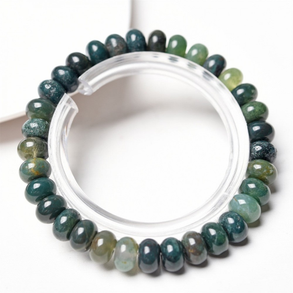 6mm natural stone abacus beads bracelet