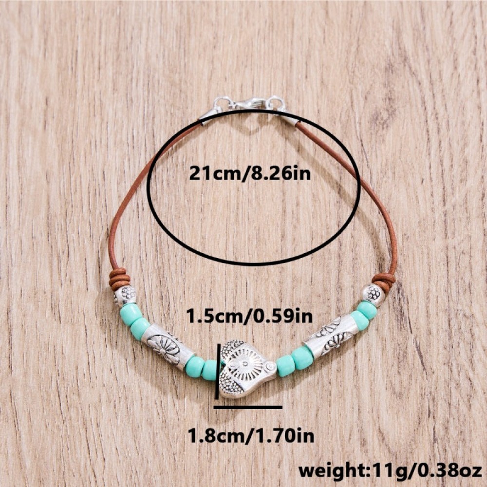 Heart Turquoise Beaded Bracelet