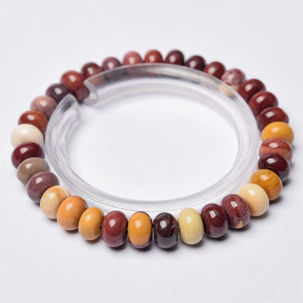 6mm natural stone abacus beads bracelet