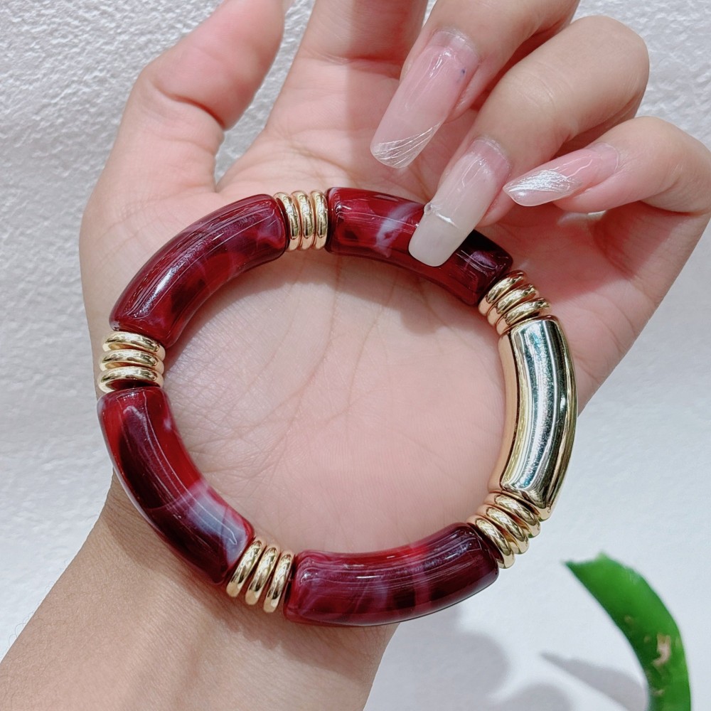 Original Candy Color Curved Tube Bracelet Mixed Wear Couple 