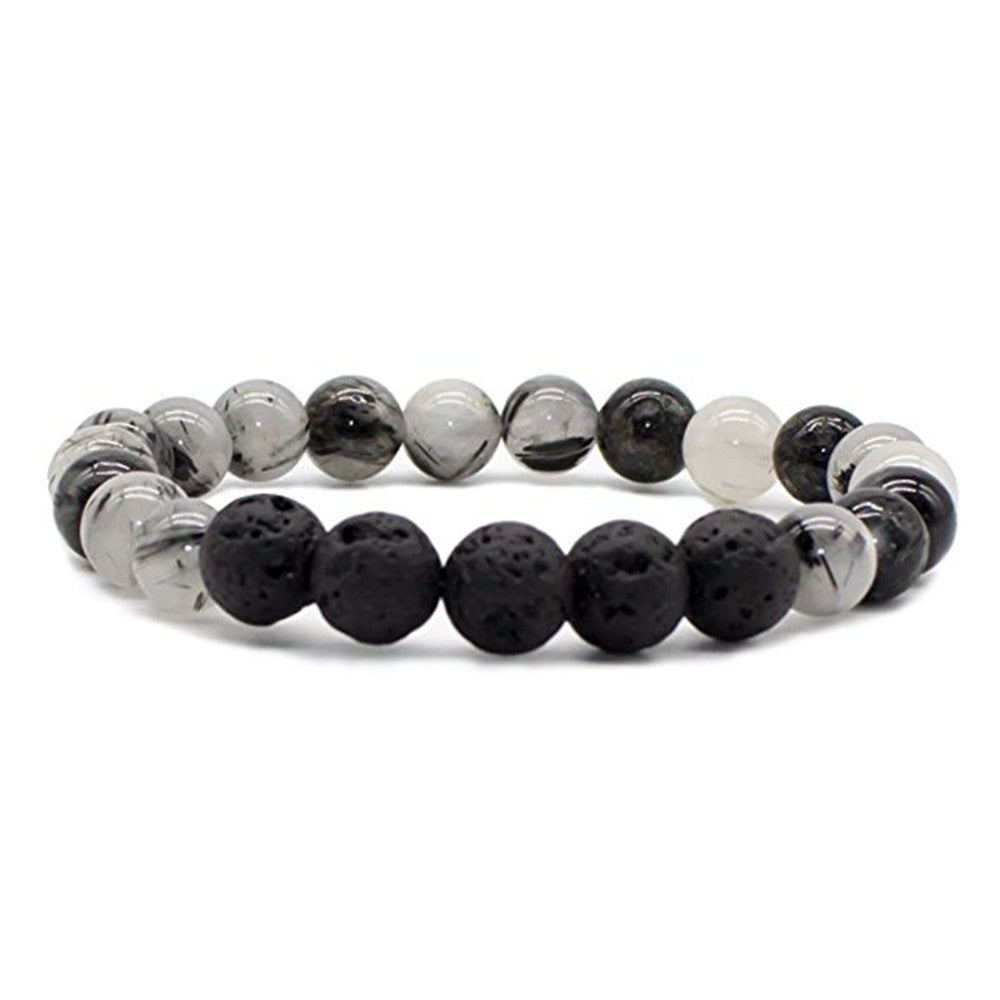 Stretch Volcanic Stone Natural Stone Beaded Bracelet