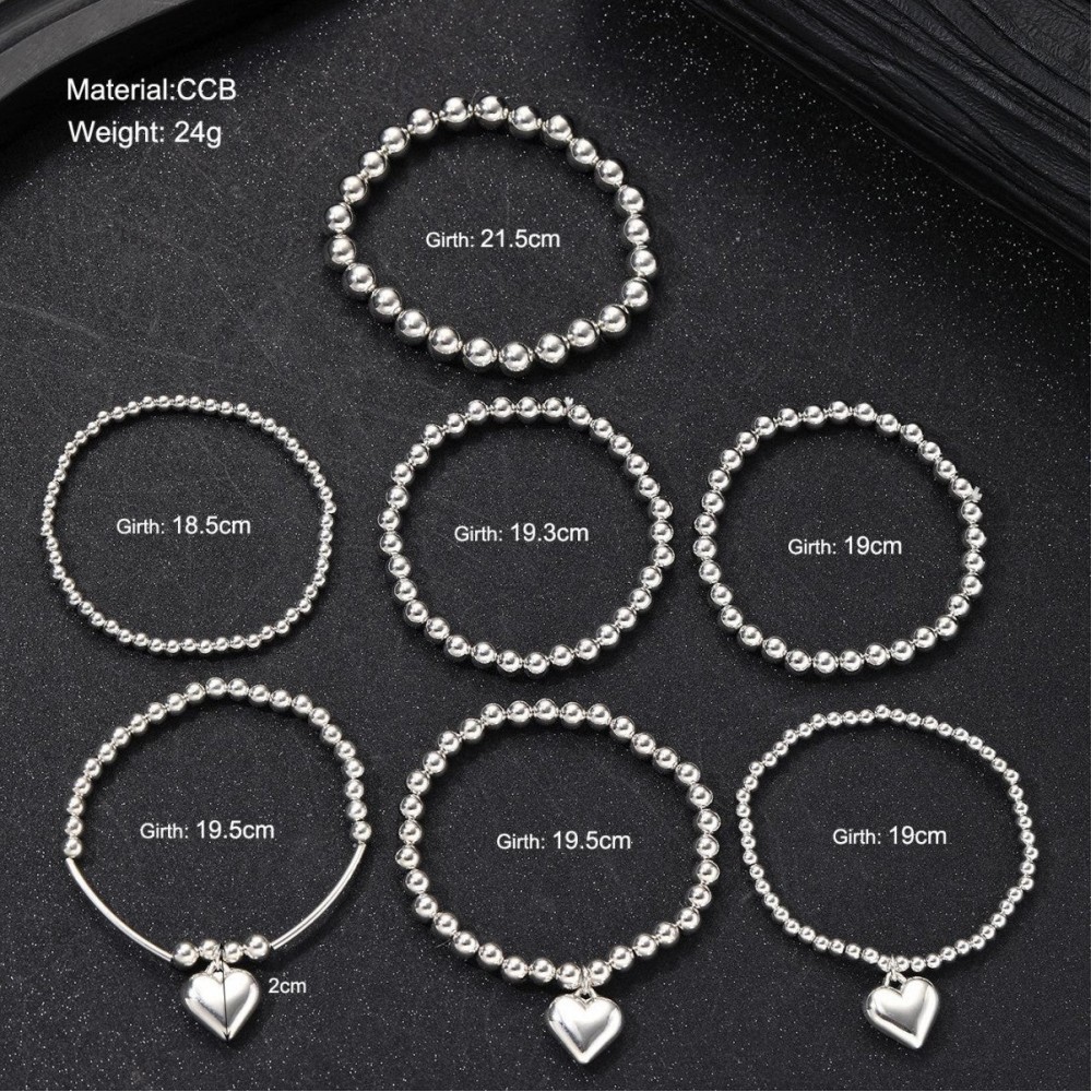 Heart Pendant Beaded Bracelet