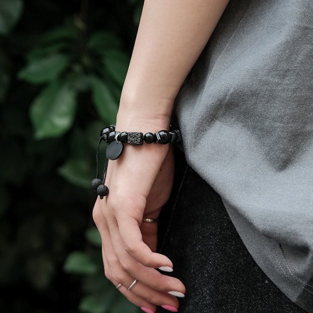 Lava Cubes Volcanic Stone Woven Bracelet